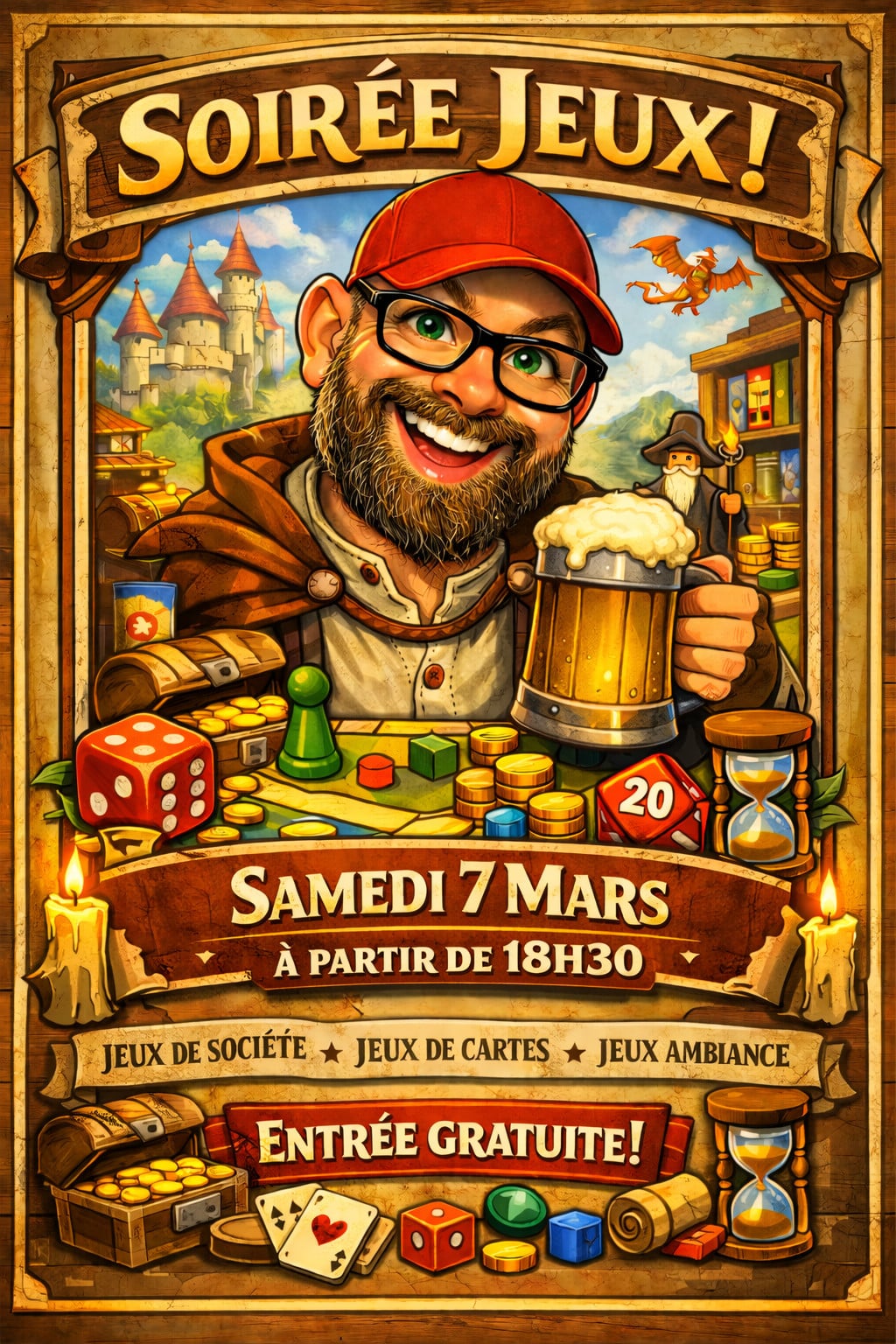 Soirée jeux au château fantasy